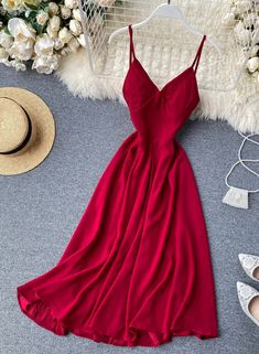 Stylish v neck backless dress summer dress 045 Fabric: blended Color: burgundy, pink, red, green,yellow,black Size(cm): S, M, L S length 110 bust 86 waist 64 M length 110 bust 90 waist 68 L length 110 bust 94 waist 72 Elegant V-neck Backless Summer Dress, Elegant V-neck Suspender Dress For Date Night, Solid V-neck Suspender Dress For Party, Fitted V-neck Suspender Sundress, Chic V-neck Suspender Dress For Evening, Summer V-neck Solid Color Sundress, Summer V-neck Backless Party Dress, Chic V-neck Suspender Dress For Vacation, Summer V-neck Dresses In Solid Color