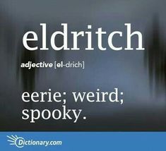 an advertisement for the book eldritch