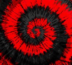 a red and black tie - dye pattern that looks like it has been made into a spiral