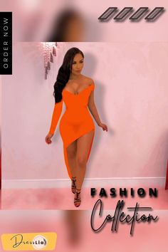 Deep V Neck Irregular Sexy Nightclub Dress Asymmetrical Stretch Mini Dress For Club, Flirty One-shoulder Bodycon Dress For Club, Orange One-shoulder Mini Dress For Night Out, Trendy Asymmetrical Party Mini Dress, Orange Bodycon Dress For Party, Orange Bodycon Party Dress, Asymmetrical Flirty Mini Dress For Club, Flirty Asymmetrical Mini Dress For Club, Asymmetrical Bodycon Club Dress