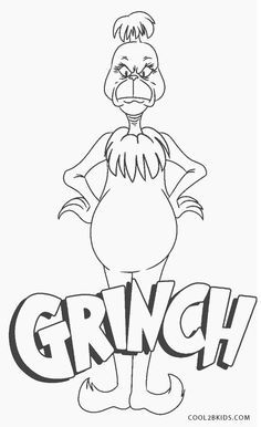 a cartoon character standing in front of the word grunch