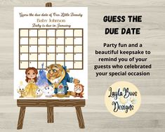 the beauty and the beast birthday party game is shown with an image of disney characters on it