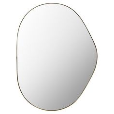 an oval shaped mirror on a white background