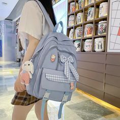 45614388183261 Japanese Y2k, Preppy Backpack, Kawaii Harajuku, Animal Bag, Canvas Crossbody Bag, Plaid Bow, Waterproof Backpack, Student Backpacks, Small Crossbody Bag