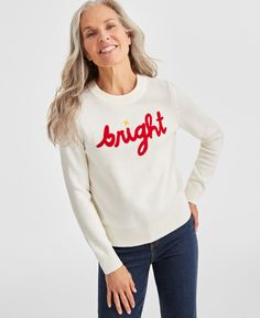 out of stock Affordable Embroidered Winter Sweater, Embroidered Long Sleeve Cozy Sweater, Trendy Valentine's Day Sweater With Crew Neck, Trendy Long Sleeve Valentine's Day Sweater, Bridal Wedges, Dressy Sweatshirt, Valentine's Day Crew Neck Sweater With Heart Graphic, Embroidery Crewneck, Petite Sweaters