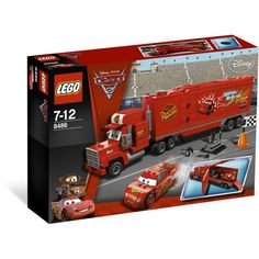 the box is open to show an image of a red truck with cars on it