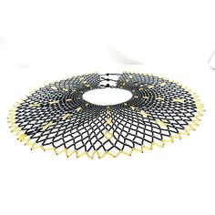 Black White & Gold Beaded Bib Necklace, Beaded Collar, Black White Gold, Zulu, Bib Necklace, Jewelry Making, White Gold, Ceiling Lights, Black White