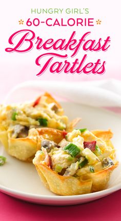 Egg, Bacon & Cheese Wonton Cups + More Healthy Brunch Recipes | Hungry Girl Brunch Recipes With Bacon, Hungry Girl Recipes, Healthy Brunch Recipes, Good Breakfast, Girls Brunch, Healthy Brunch