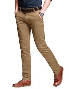 Men's Clothing, Pants, Men's Slim Tapered Stretchy Casual Pant 8103 - 8106 Khaki - CY183N5GY53   #men #clothing #fashion #shopping #outfits #Pants #Men's Clothing, Pants Oversized Fashion, Casual Pant, Casual Chinos, Jackets Men Fashion, Mens Pants Fashion, Men Fits, Chino Pants