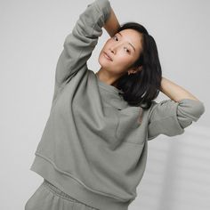 Sweats have officially evolved (consider it natural selection). An innovative blend of breathable cotton and Washable Silk, this isn’t your average sweatsuit. We designed our Silksweats™ to be effortlessly oversized, giving you equal parts style and comfort. An interior of luxuriously cozy sherpa back, it’s 100% reversible for a two-in-one look. Match it with the Silksweats™ Reversible Jogger for a complete ‘fit. Relaxation Crew Neck Sweatshirt With Ribbed Cuffs, Crew Neck Sweatshirt With Ribbed Cuffs For Relaxation, Oversized Crew Neck Sweatshirt For Relaxation, Oversized Sweatshirt For Relaxation, Sporty Relaxed Fit Sweats For Everyday, Cozy Sweatshirt With Ribbed Cuffs For Relaxation, Comfy Sweatshirt With Ribbed Cuffs For Relaxation, Relaxed Fit Cotton Sweats For Relaxation, Relaxed Fit Sweatshirt For Lounging