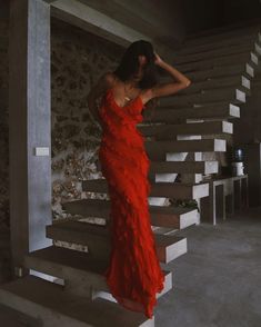 Cecelia Dress - Red maxi dress with frill detail Red Prom Dress Long, Elegant Evening Dress, Dresses Formal Elegant, Long Formal Dress, Popular Dresses, فستان سهرة, Mermaid Evening Dresses, Chiffon Prom Dress