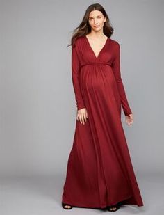 Rachel Pally Maternity Maxi Dress Long Sleeve V-Neck Maxi Length Caftan Modal / Spandex Jersey Knit Machine Washable Maternity Dress Outfits, Designer Maternity Clothes, Maternity Clothes Fashionable, Maxi Dress Long Sleeve, Post Partum Outfits, Maternity Maxi Dress, Knit Machine, Rachel Pally, Maxi Dress Long