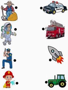 an image of different types of vehicles and people in the same picture, including firetrucks