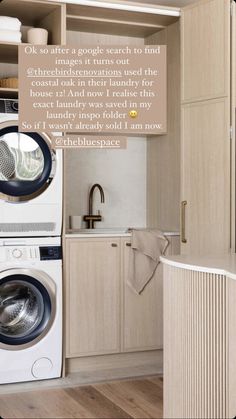 an image of a washing machine in a kitchen with the caption's above it