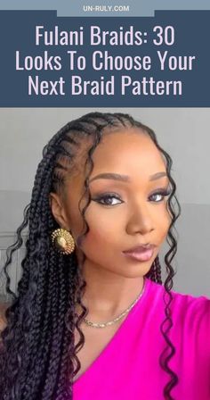 Fulani braids made a long-awaited comeback a few years ago and have stuck around ever since. The beauty of this style is that you can really make it your own by adding accessories, a pop of color or your own variation of the braid pattern. If you’re brave enough to attempt Fulani braids yourself check out our style 101 post for everything you need to know. #BlackWomenHair #HairInspo #BlackBeauty #Hairstyles #ProtectiveStyles #Curls #BlackHairInspo #Coils #NaturalHairJourney #FulaniBraids . Bad Hairline, Black Hairstyle, Going Blonde, Braid Inspiration, Kanekalon Hairstyles, Braid Patterns, Protective Hairstyles Braids