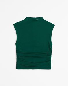 Women's The A&F Paloma Top | Women's Tops | Abercrombie.com Green Top Winter Outfit, Dark Green Top, 2024 Wardrobe, 2024 Wishlist, Active Swimwear, Swimwear Suits, Dark Autumn, Teal Top, Shell Top