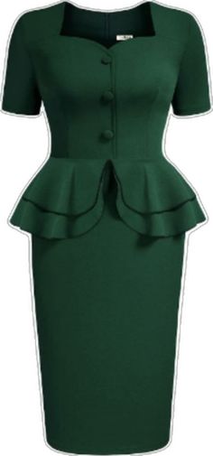 Green Peplum Party Dress, Vintage Style Dresses, Hunter Green, Style Dress, Ask Me, Dress Brands, Vintage Style, Colorful Dresses, Vintage Fashion