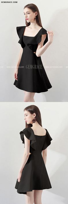 Fashion Black Square Neck Aline Party Dress Ref#HTX97008 at GemGrace. #HomecomingDresses Shop now to get $10 off. Pro custom-made service for wedding dress, formal dress. View Homecoming Dresses,Short Homecoming Dresses,Black Homecoming Dresses,Semi Formal Dresses for more ideas. Click to shop now! #BuyableHomecomingDresses Black Party Dress With Square Neck, Black Mini Dress With Square Neck, Black Square Neck Evening Dress, Chic Black Mini Dress With Square Neck, Chic Square Neck Mini Dress For Party Season, Fit And Flare Square Neck Party Dress, Elegant Black A-line Mini Dress, Fit And Flare Square Neck Evening Dress, Square Neck Mini Dress For Evening Party Season