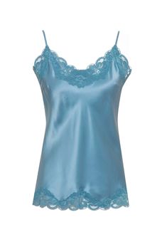 Floral Lace Silk Cami Baltic Blue – Gold Hawk Clothing How To Wash Silk, Cute Summer Tops, Soft Feminine, Silk Cami, Essential Dress, Lace Silk, Silk Camisole, Lace Cami, Summer Top