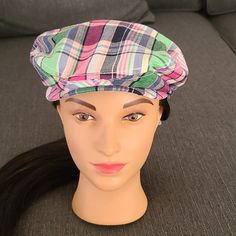 Adorable Plaid Newsboy Style Hat From Gymboree In A Kids Size Large. Should Fit Like Age 7-10 Years. 100% Cotton Oxford. Fully Lined With Elastic Back. From The Dressed Up Collection. Rare Find And Dead Stock, New With Tags Attached. Pink One Size Fits Most Flat Cap, Trendy Pink Flat Cap, Casual Multicolor Bonnet Cap, Adjustable Pink Flat Cap, Spring Adjustable Plaid Hats, Pink Adjustable Flat Cap, Vintage Multicolor Outdoor Hats, Summer Plaid Brimmed Hat, Baby Santa Hat