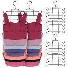 PRICES MAY VARY. Closet Organizer: ZEDODIER Tank Top Hanger can hold 8 pack tank tops or bras, free up the closet or drawer space for storage tank tops or bras. Make your closet neat and organized. Sturdy Metal Construction: Made of high-quality metal, it is easy to hang or take off the tank tops or bras The size of the product is 20 x 12 x 0.65 inch. When not in use, the hanger can be folded up to save space. Used As A Special Gift：It can be used as a special gift for your mother, sister, and f Tank Top Organization, Bra Holder, Tank Top Hanger, Bra Hanger, Bra Organization, Belt Hanger, Tie Swimsuit, Space Saving Hangers, Hanger Organizer