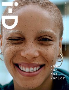 a woman with freckles on her face smiling for the cover of dj magazine