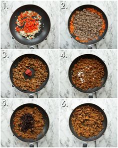 the steps to make sausage and rice in a skillet