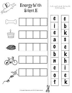 worksheet for beginning and ending the letter e with pictures to be used as an activity