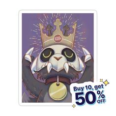 a panda bear with a crown on it's head and the text buy 10 get 50 % off