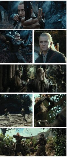 the hobbo movie is shown in several different scenes, including one with an arrow and