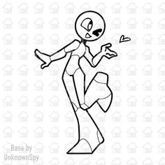 an outline drawing of a cartoon character in the air with his arms outstretched and legs spread out