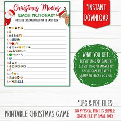 printable christmas memory game with santa claus and other holiday related items on it's side