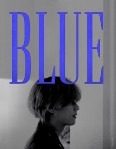 the cover of blue magazine features a woman's profile