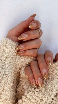 Gold Accent Nail, Fall Nail Trends, Manicure Nails, Spring Nail, Nail Inspiration