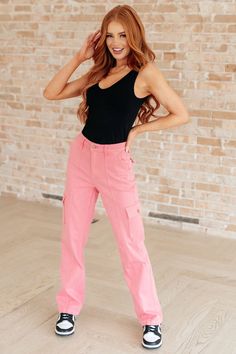 Add a pop of color to your wardrobe with our Judy Blue Pink Jeans! Trendy High-Rise. Straight Leg Style + Cargo Pockets. Free Shipping. Shop Now! Swimwear Sets, Cargo Style, Pink Jeans, Judy Blue Jeans, Denim Leggings, Cargo Jeans, Knee Length Dresses, Cardigan Tops, Dress Romper