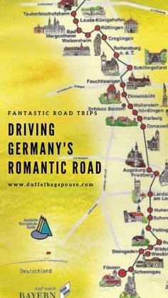 the map for driving germany's romantic road