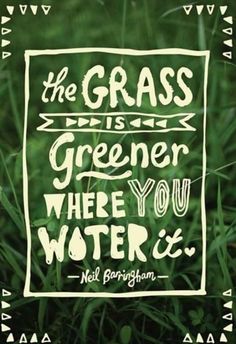 the grass is greener where you water it