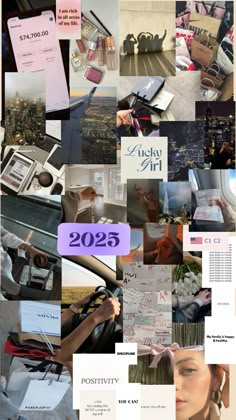 a collage of photos with the words new year written on them