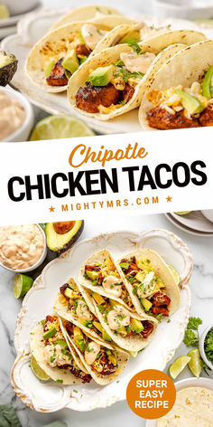 Chipotle Sauce Chicken Tacos Chicken Taco Sauce, Homemade Chipotle Sauce, Easy Chipotle Chicken, Chipotle Chicken Tacos Recipe, Soft Corn Tortillas, Chipotle Chicken Tacos, Creamy Chipotle Sauce, Chicken Tacos Recipe, Homemade Chipotle