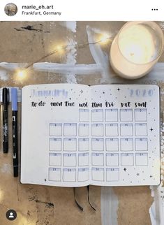 January Bujo Calendar, Bujo January Monthly Spread, Dot Journal Calendar, Bullet Journal January Spread, Bullet Journal Calendar Layout, January Calendar Ideas, January Bullet Journal Calendar, Journal Calendar Ideas, January Weekly Spread