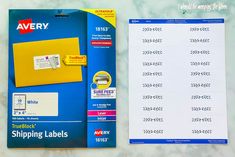 avery shipping labels are shown next to each other