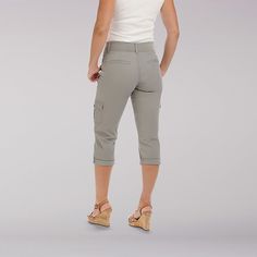 Updated style and all-day comfort in a cargo-inspired capri. You’ll love the soft fineline stretch twill fabrics, cute cargo pocket styling, and adjustable hem that you can roll up or down to vary your style. Add in a comfort elastic knit waistband and you’ll enjoy your style in comfort all day. Stretch Twill: 98% Cotton/2% Spandex 5.8oz. Frost Gray. 10 W / M L. Pattern: Knee-length Cargo Pants With Pockets For Spring, Cotton Cargo Capri Pants With Pockets, Cotton Capri Length Cargo Pants With Pockets, Cotton Capri-length Cargo Pants, Spring Capri Length Cargo Pants With Pockets, Spring Capri-length Cargo Pants With Pockets, Summer Cargo Capri Pants, Summer Capri Length Cargo Pants, Summer Capri-length Cargo Pants