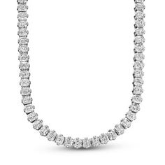 Indulge in the exceptional beauty of the Asscher Diamond Riviera Necklace. Crafted with unparalleled artistry, this necklace epitomizes luxury and sophistication, making it the ultimate statement piece for the connoisseurs of fine jewelry. Immerse yourself in a mesmerizing symphony of 119 exquisite asscher cut diamonds gracefully draping along the neckline. Luxury Diamond Cut Crystal Necklace, Luxury Crystal Necklace With Diamond Cut, Luxury Crystal Diamond Cut Necklace, Luxury Single Strand Diamond Jewelry, Asscher Cut Diamond Necklace, Diy Wedding Hair, Diamonds Direct, Asscher Cut Diamond, Asscher Diamond