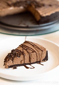 a slice of chocolate cake on a plate