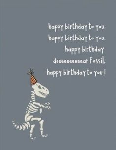 a skeleton with a party hat on it's head and the words happy birthday to you