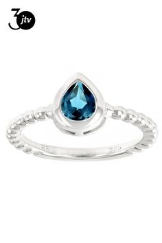 0.68ct Pear Shape London Blue Topaz Rhodium Over Sterling Silver Solitaire Ring. Measures Approximately 0.88"L x 0.36"W. Not sizeable. London Blue Topaz, London Blue, Pear Shape, Solitaire Ring, Pear Shaped, Blue Topaz, Topaz, Pear, London