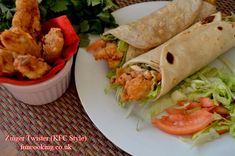 The most famous Zinger Twister of KFCCrispy chicken tenders in fresh tortilla wraps with sauce and fresh saladI must say its better than KFC. Kfc Crispy Chicken, Twister Recipe, Savoury Waffles, Ladies Luncheon Ideas, Nonveg Recipes, Restaurant Recipes Famous, Cheesecake Factory Recipes