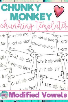 the printable worksheet for chunky monkey's handwriting and spelling game