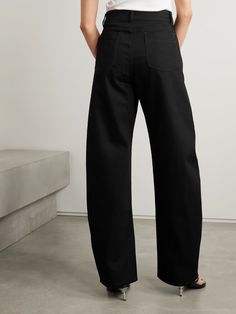 LEMAIRE High-rise wide-leg jeans | NET-A-PORTER Wide Leg Black Jeans Outfit, Wide Leg Black Jeans, Latest Jeans, Black Jeans Outfit, High Rise Wide Leg Jeans, Traditional Styles, Black Bottoms, High Rise Jeans, Net A Porter