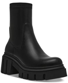 out of stock Lug Sole Booties, Chunky Black Boots, Lug Sole, Black Leather Boots, Black Booties, Black Boots, Steve Madden, In Store, Buy Online